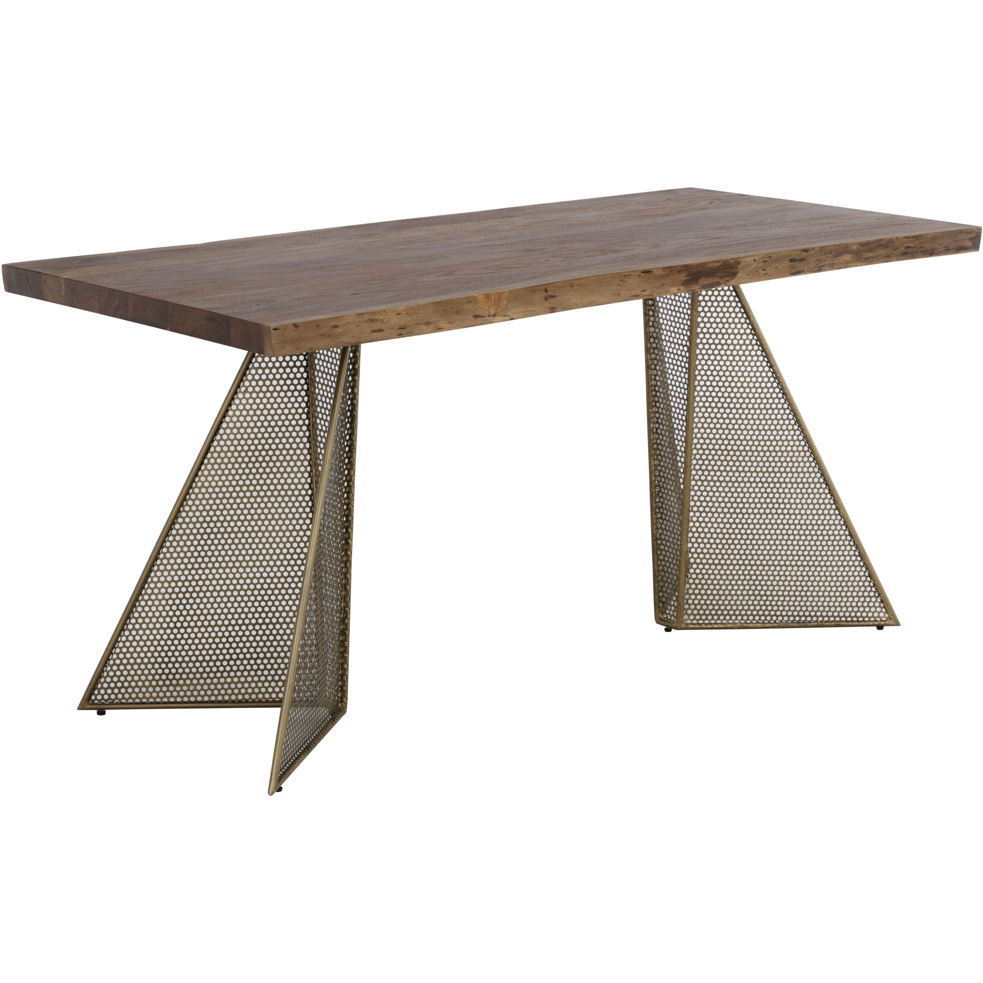 Mickey 62 X 31 inch Smoke Brown / Antique Brass Desk